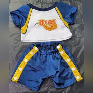 Build-A-Bear BABW Vintage Hoops Basketball Uniform Shirt Shorts Costume - GUC